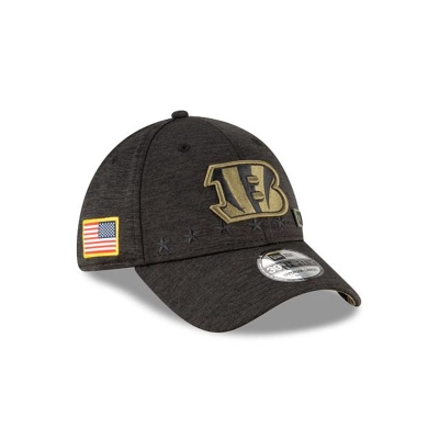 Cincinnati Bengals Gorra | New Era NFL Salute To Service 39thirty Stretch Fit Cap Mexico - Negros